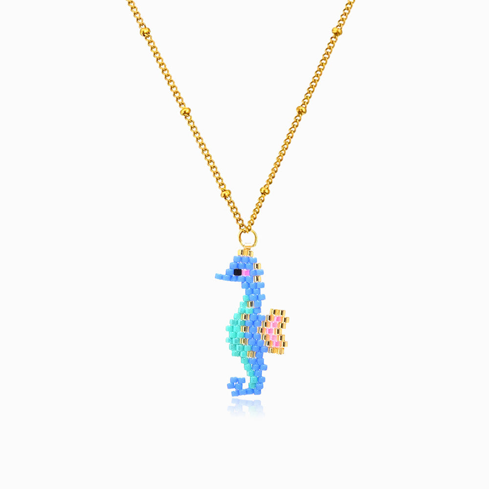 Colar Cavalo-marinho Miyuki em Aço Inoxidável