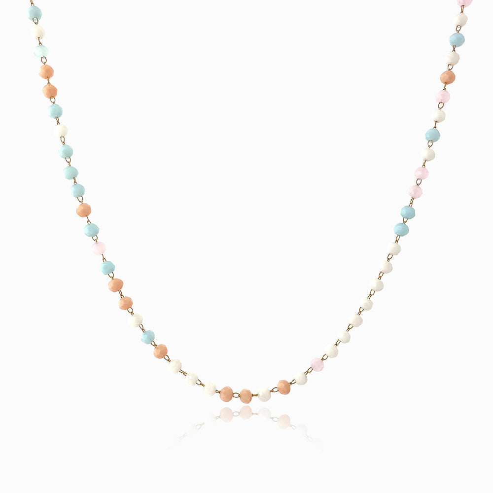 Colar com Cristal Mix em Aço Inoxidável