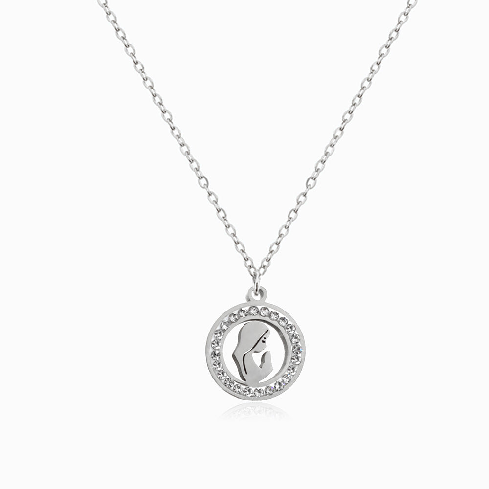 Colar com Nossa Senhora - Aço Inoxidável