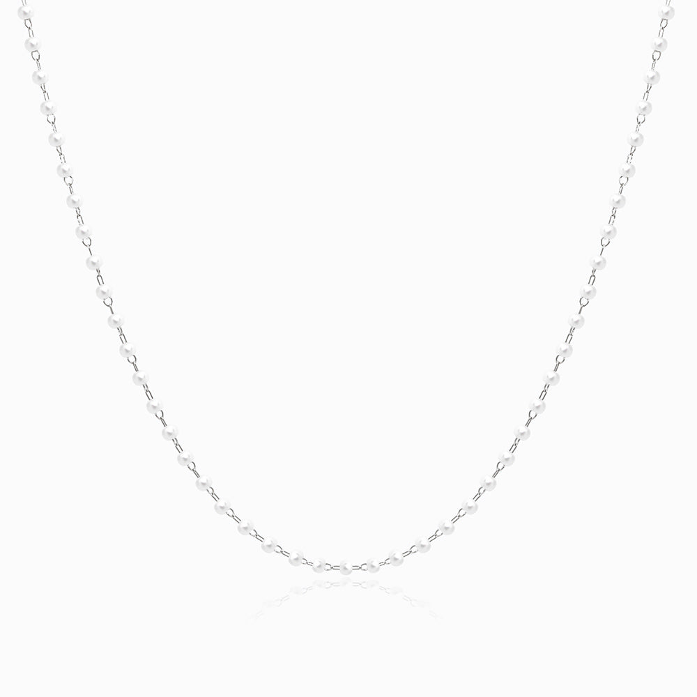 Colar com Pérolas em Aço Inoxidável
