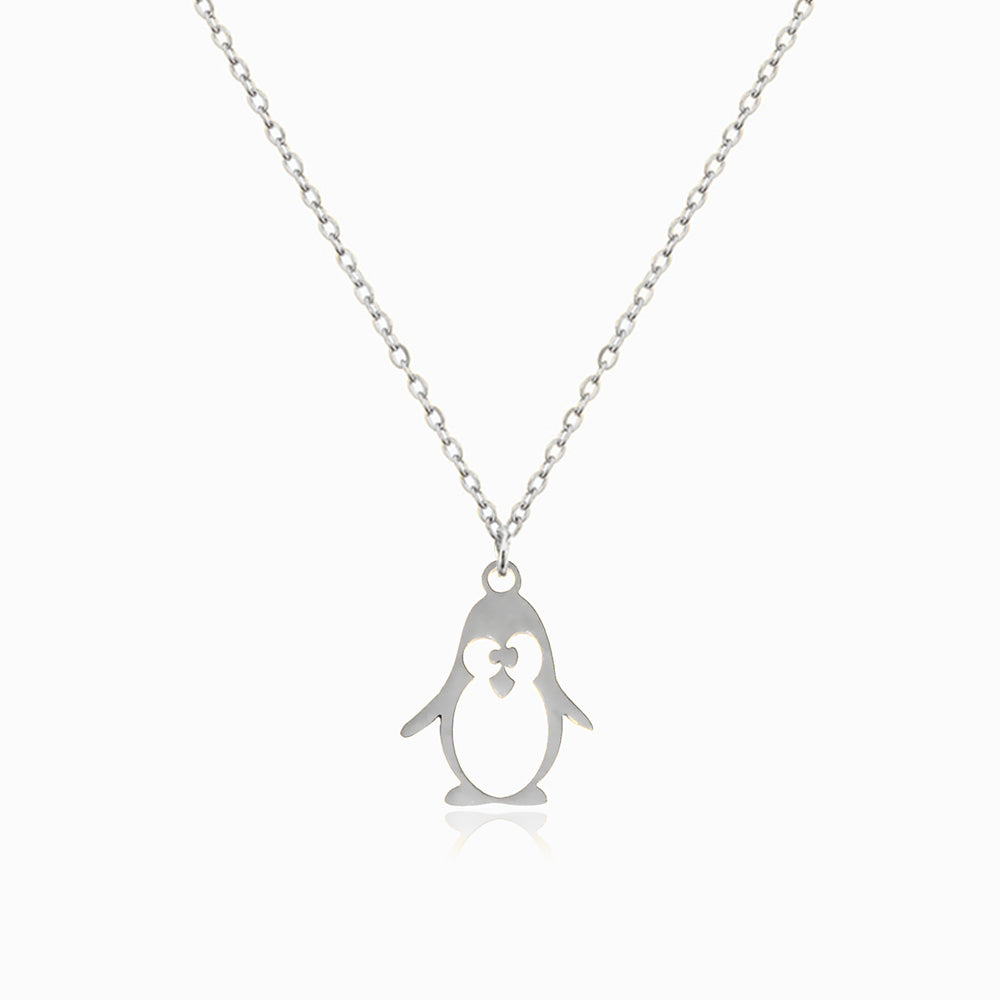 Colar Pinguim Infantil em Aço Inoxidável