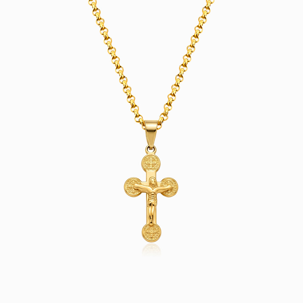Colar Crucifixo em Aço Inoxidável