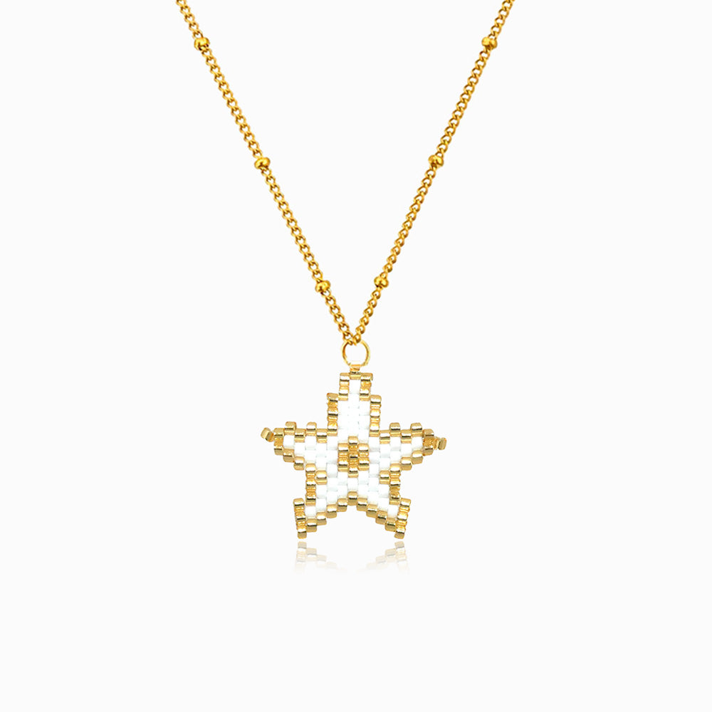Colar Estrela Miyuki em Aço Inoxidável