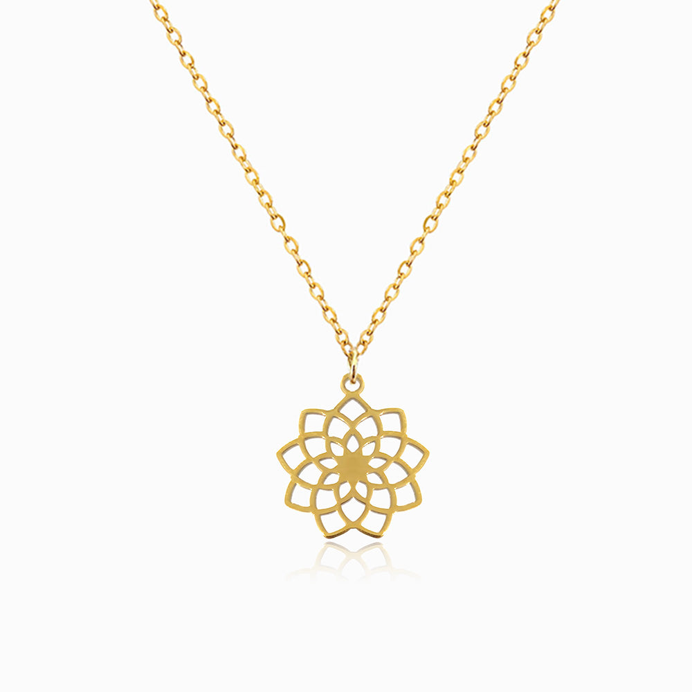 Colar Flor de Lótus em Aço Inoxidável