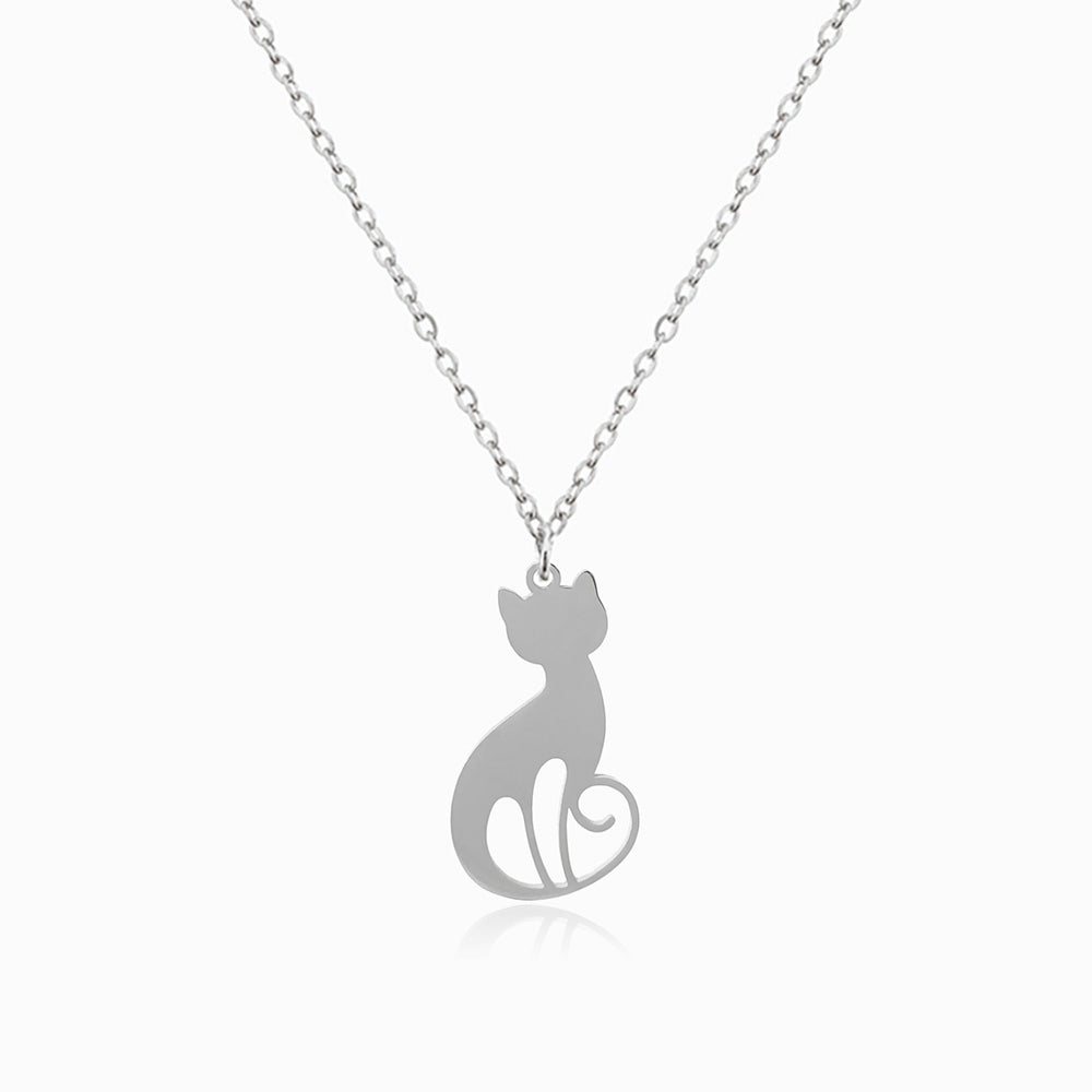 Colar Gato em Aço Inoxidável