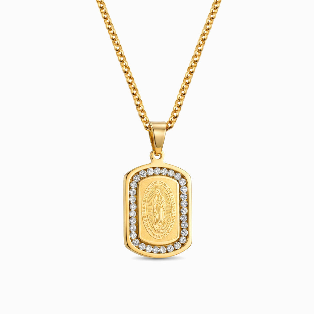Colar Nossa Senhora em Aço Inoxidável