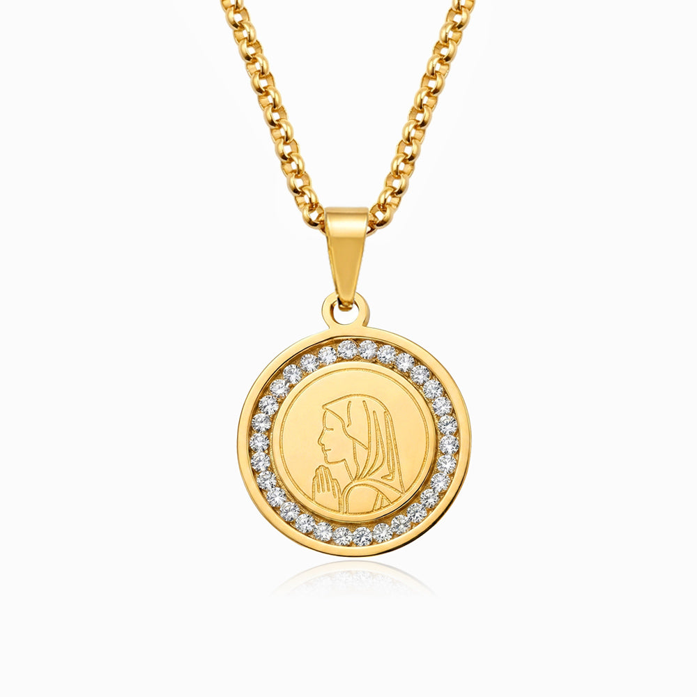 Colar Nossa Senhora em Aço Inoxidável