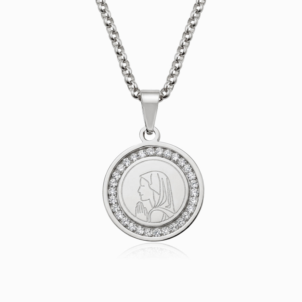 Colar Nossa Senhora em Aço Inoxidável