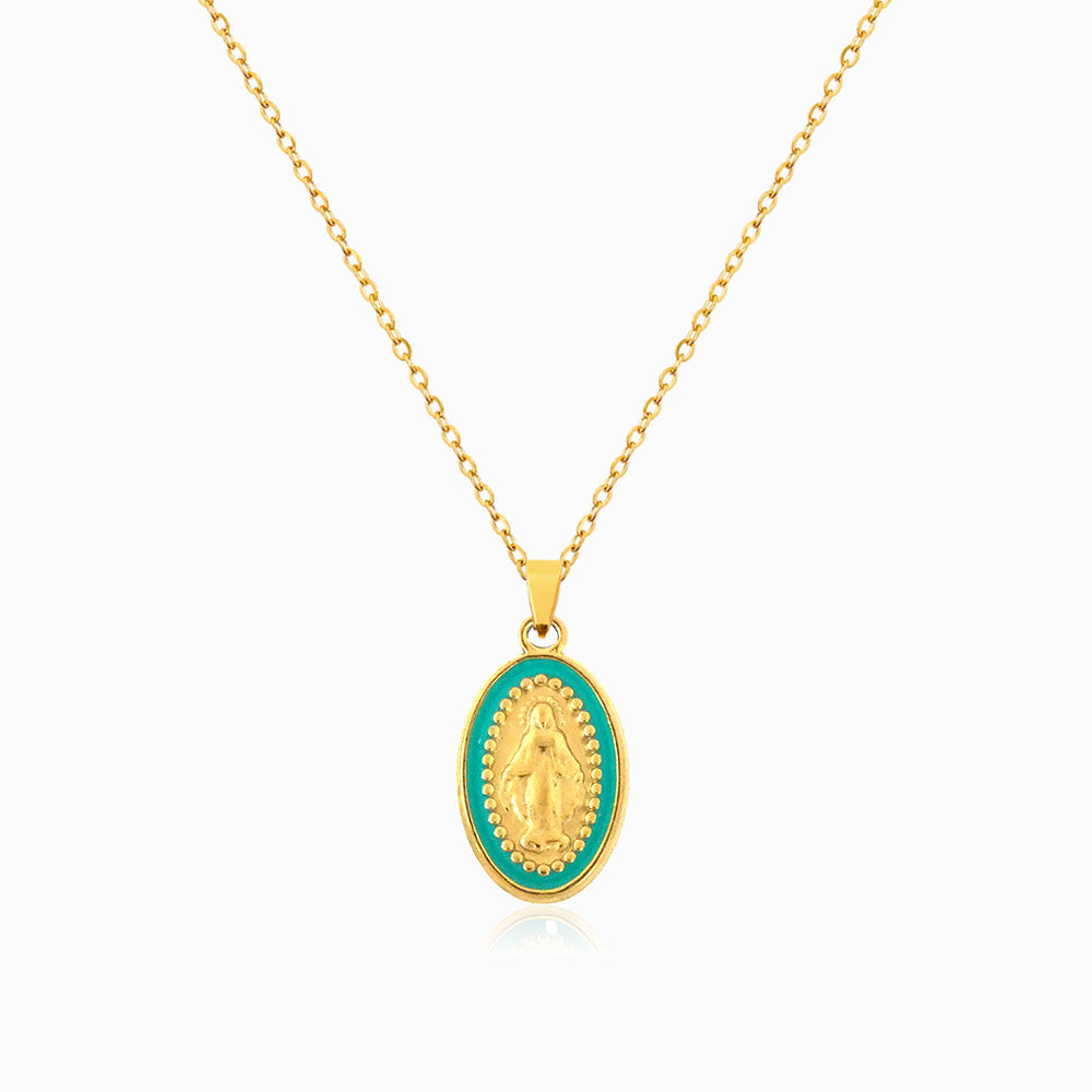 Colar com Nossa Senhora - Aço Inoxidável