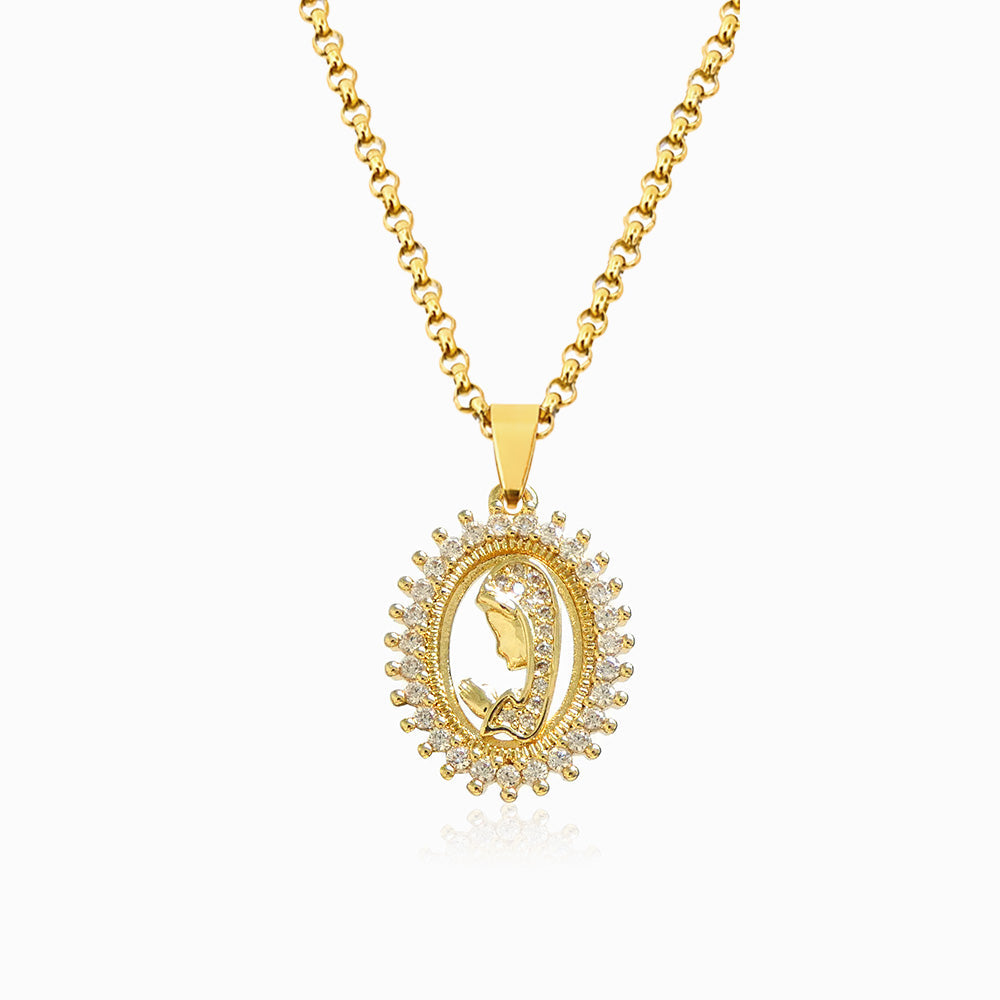 Colar Nossa Senhora Latão Banhado a Ouro