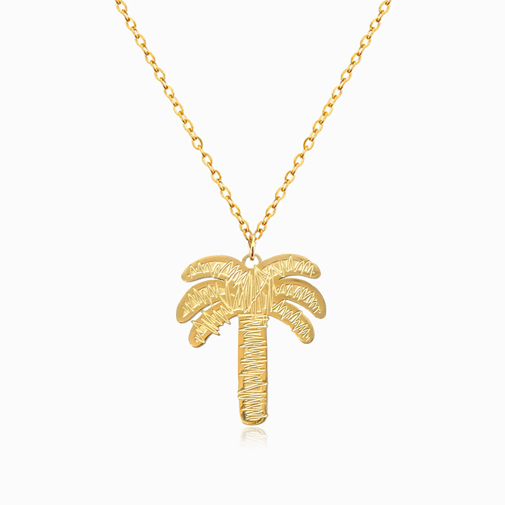 Colar Palmeira em Aço Inoxidável - Estilo Tropical