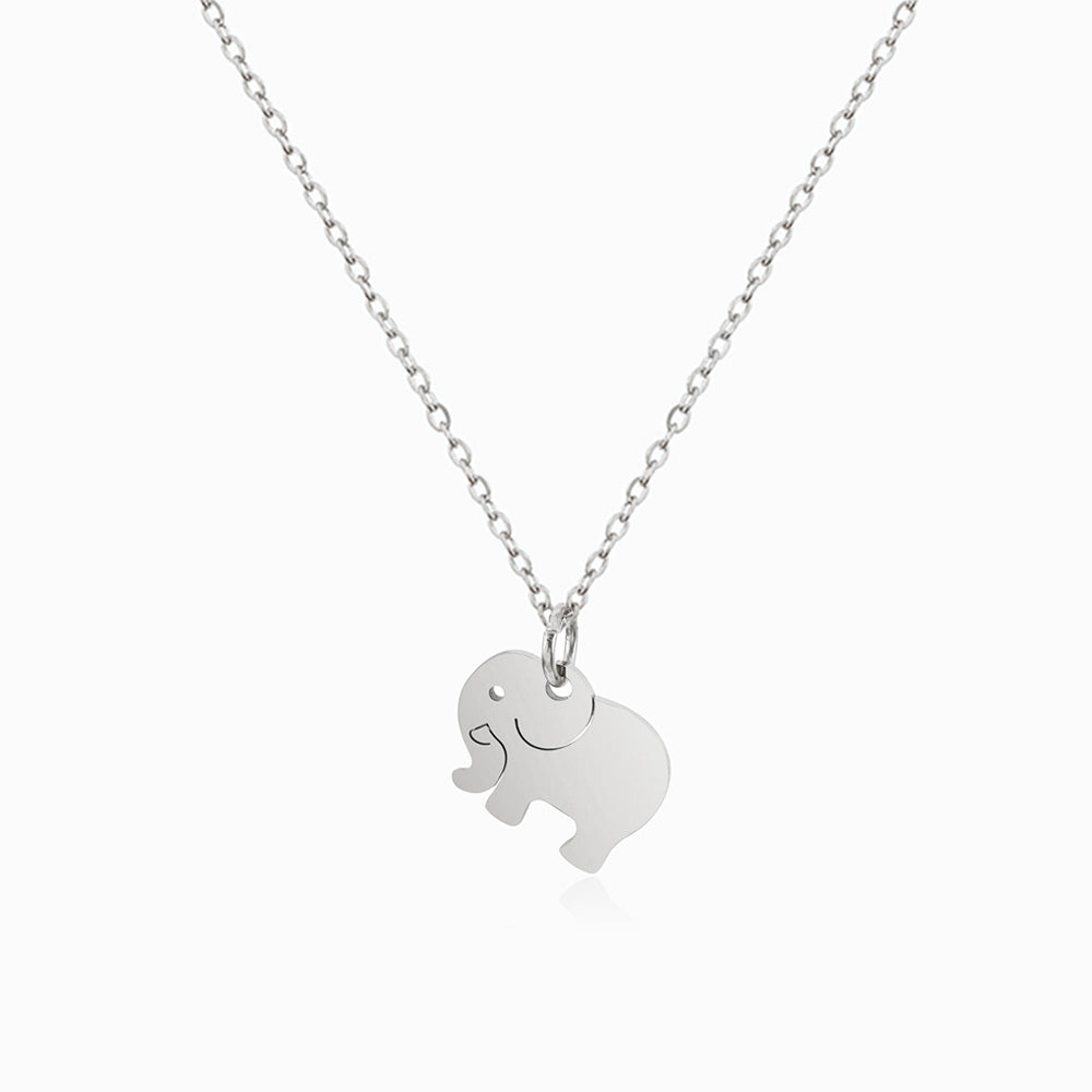 Colar Elefante Infantil em Aço Inoxidável