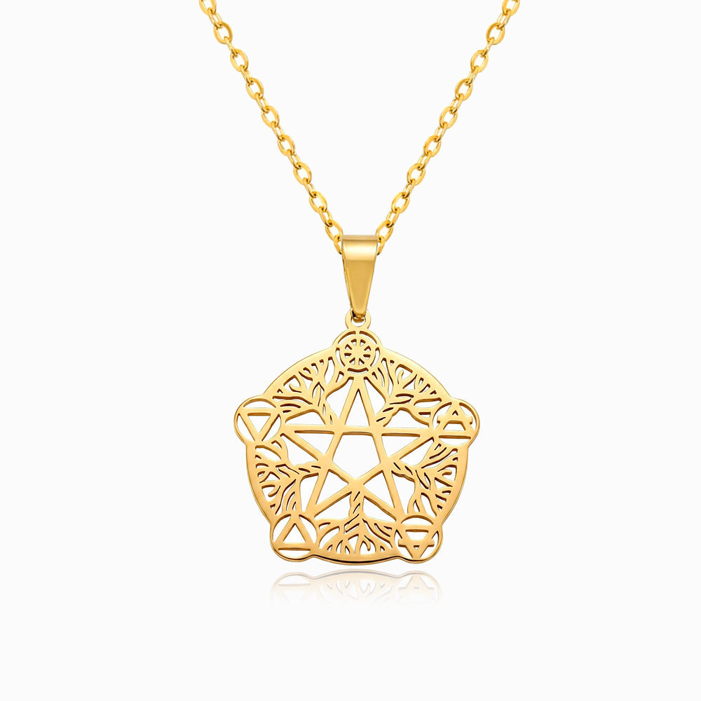 Colar Pentagrama em Aço Inoxidável