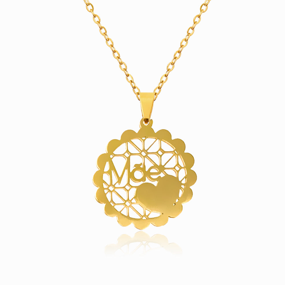 Colar Adoro-te Mãe em Aço Inoxidável