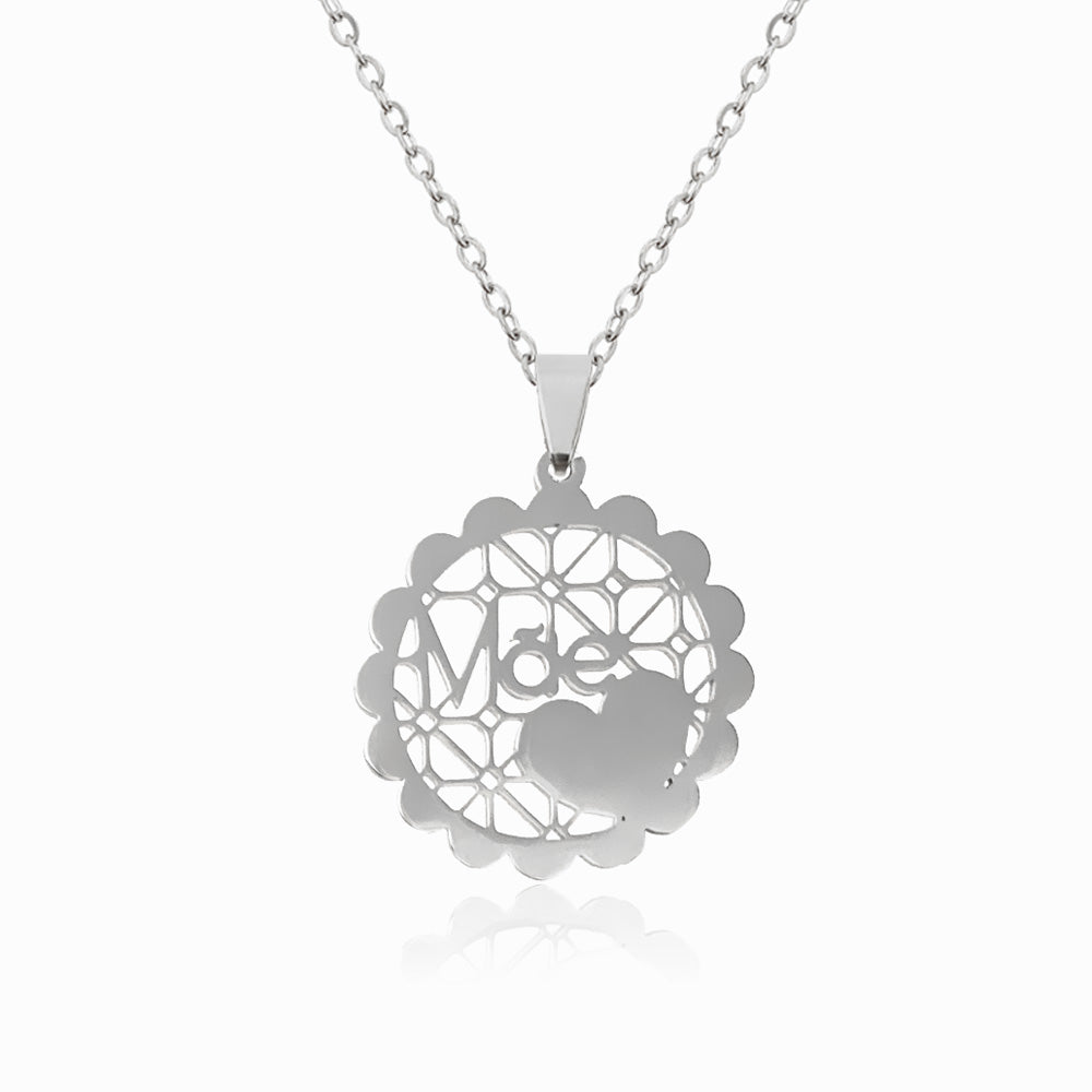 Colar Adoro-te Mãe em Aço Inoxidável