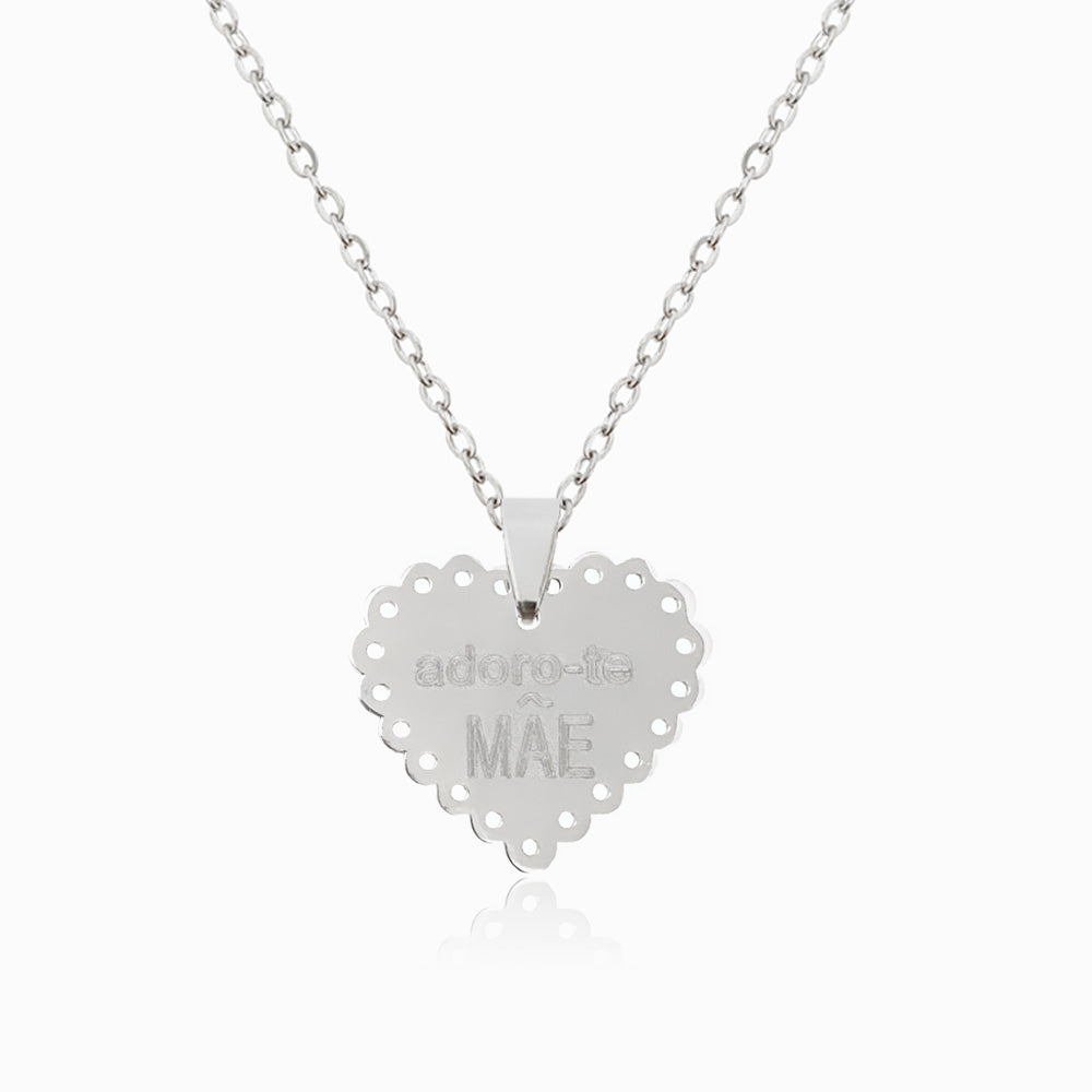 Colar Adoro-te Mãe - Aço Inoxidável