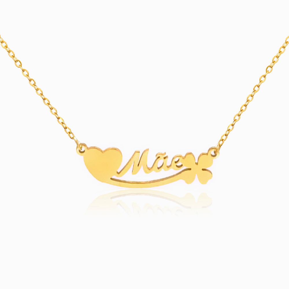 Colar Adoro-te Mãe em Aço Inoxidável