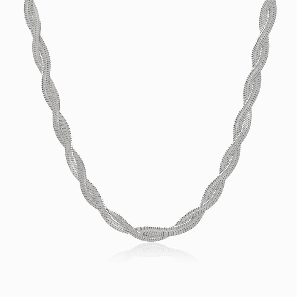 Colar Duplo Malha Snake em Aço Inoxidável