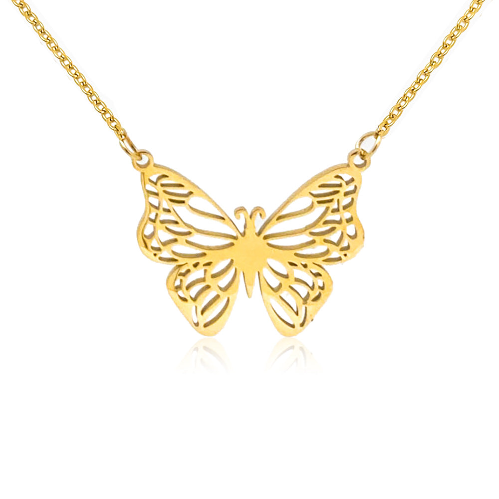 Colar Borboleta em Aço Inoxidável
