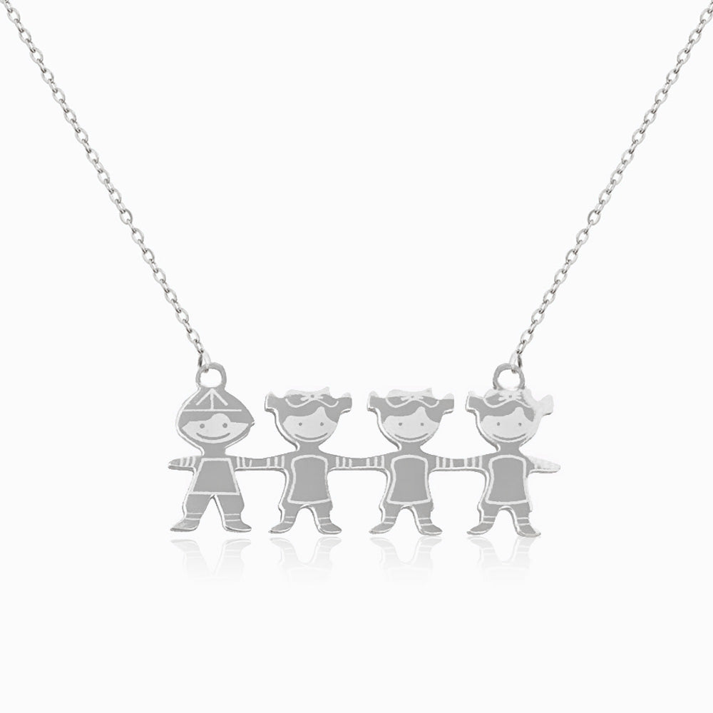Colar Meninas e Meninos em Aço Inoxidável