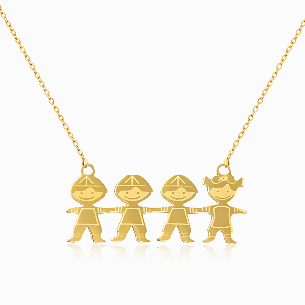 Colar Meninas e Meninos em Aço Inoxidável