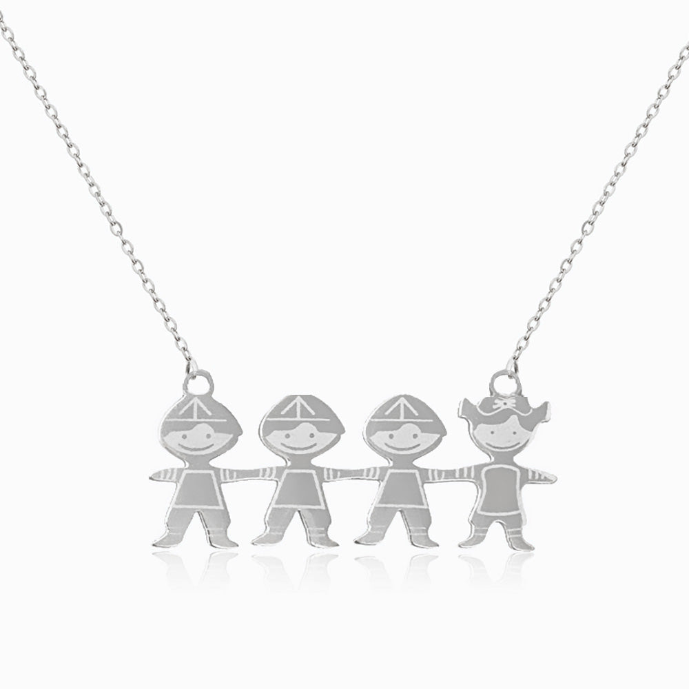 Colar Meninas e Meninos em Aço Inoxidável