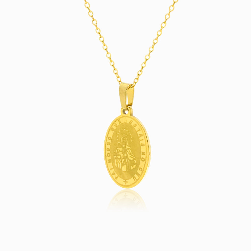 Colar Nossa Senhora em Aço Inoxidável