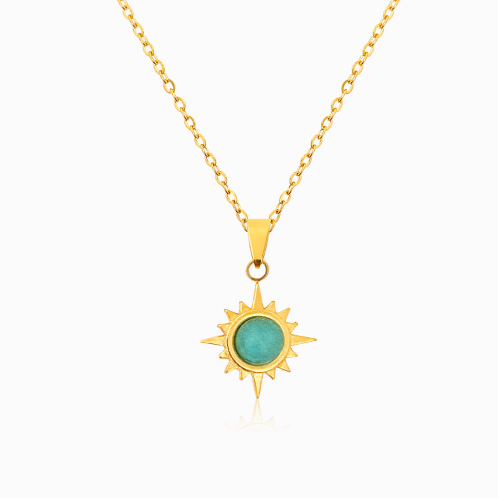 Colar Sol em Aço Inoxidável e Pedra