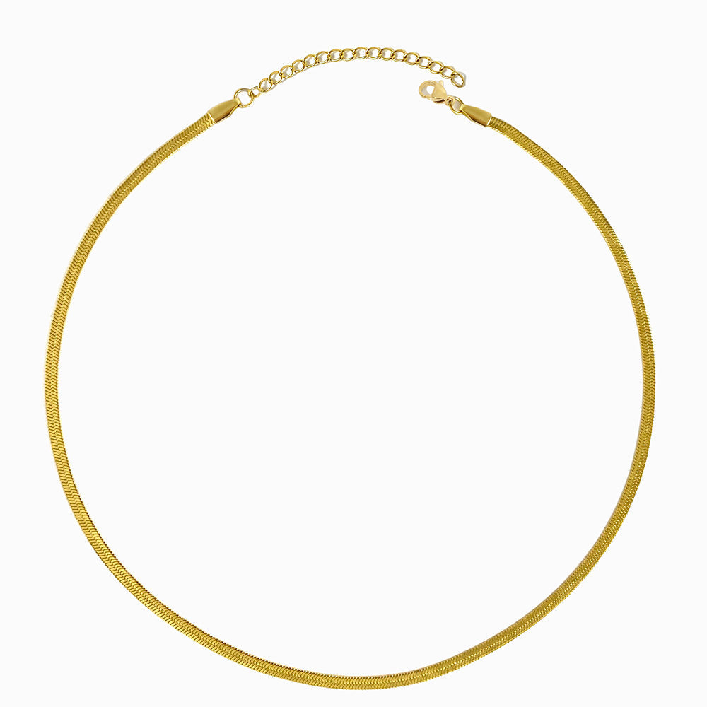 Fio Malha Snake Achatada 3mm em Aço Inoxidável