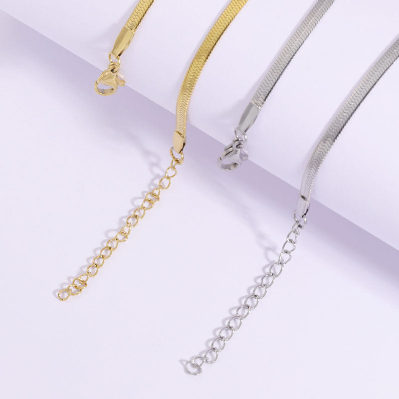 Fio Malha Snake Achatada 3mm em Aço Inoxidável