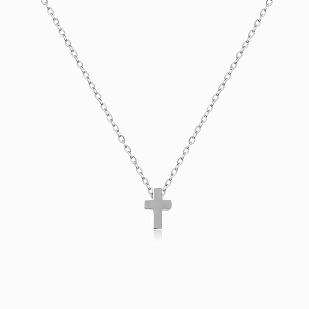 Colar Cruz Minimalista em Aço Inoxidável