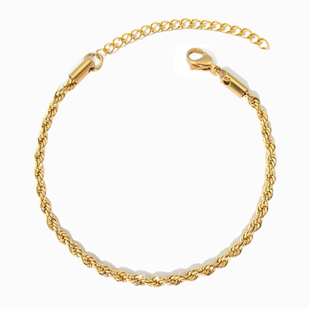 Pulseira Torcida 3mm em Aço Inoxidável