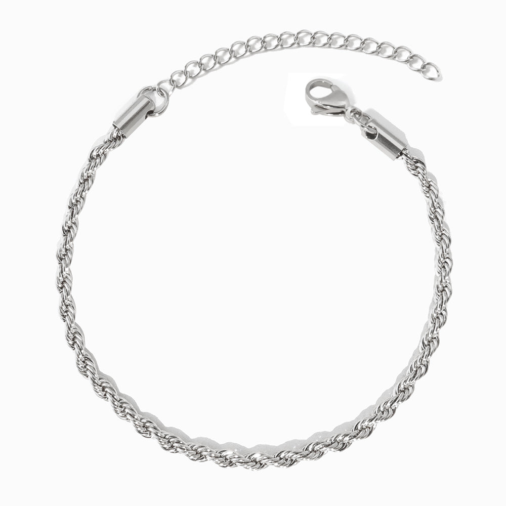 Pulseira Torcida 3mm em Aço Inoxidável