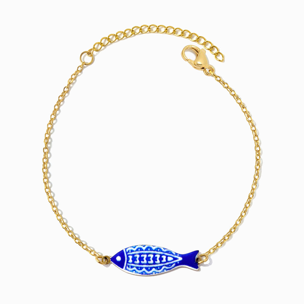 Pulseira Azulejo Sardinha em Aço Inoxidável