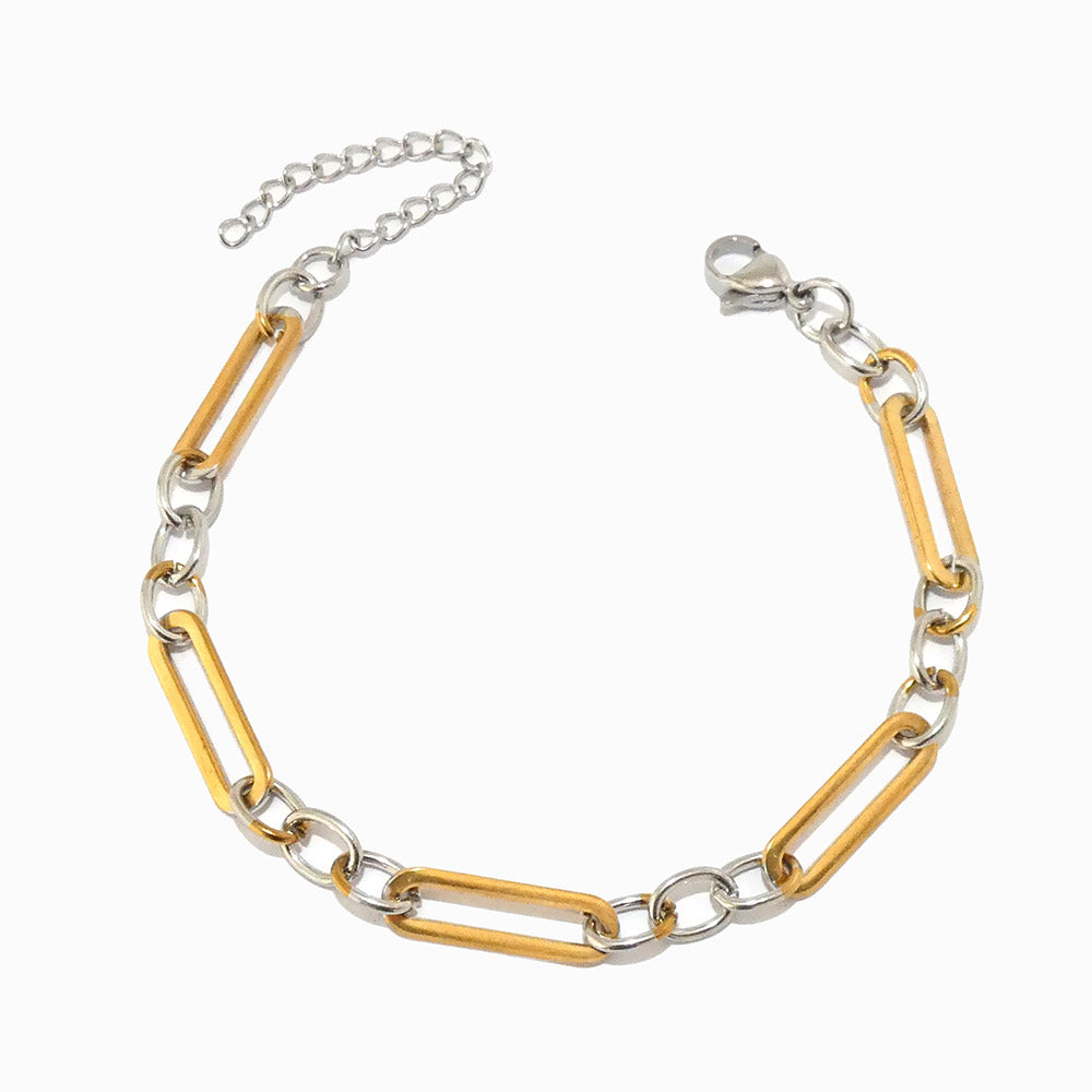 Pulseira Bicolor em Aço Inoxidável