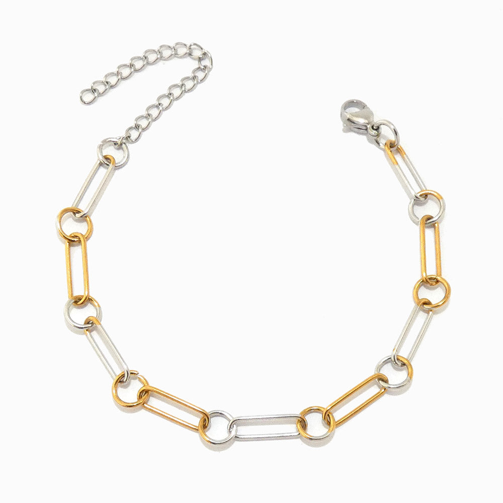 Pulseira Bicolor em Aço Inoxidável