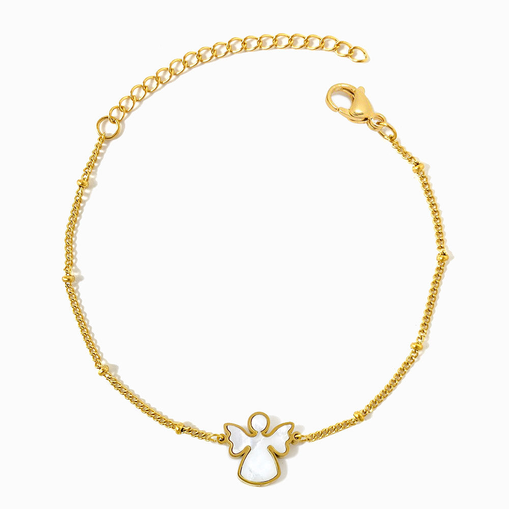 Pulseira com Anjo da Guarda em Aço Inoxidável