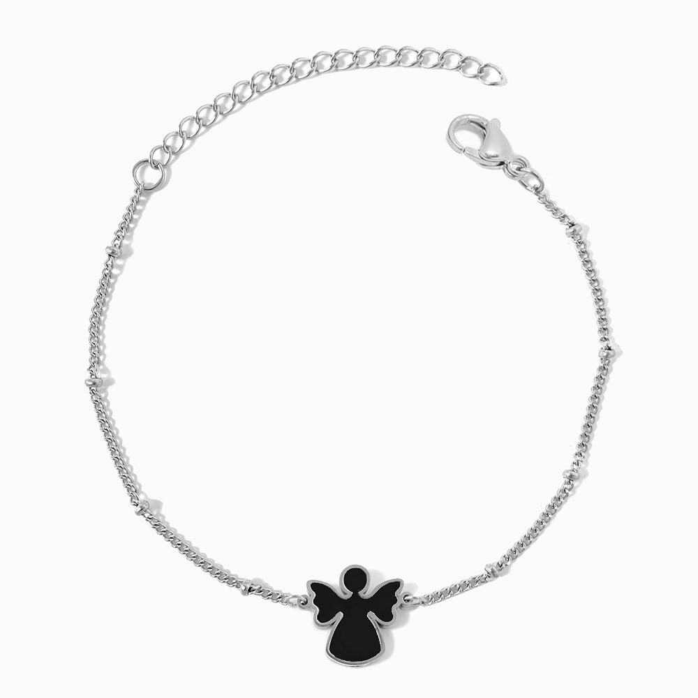 Pulseira com Anjo da Guarda em Aço Inoxidável