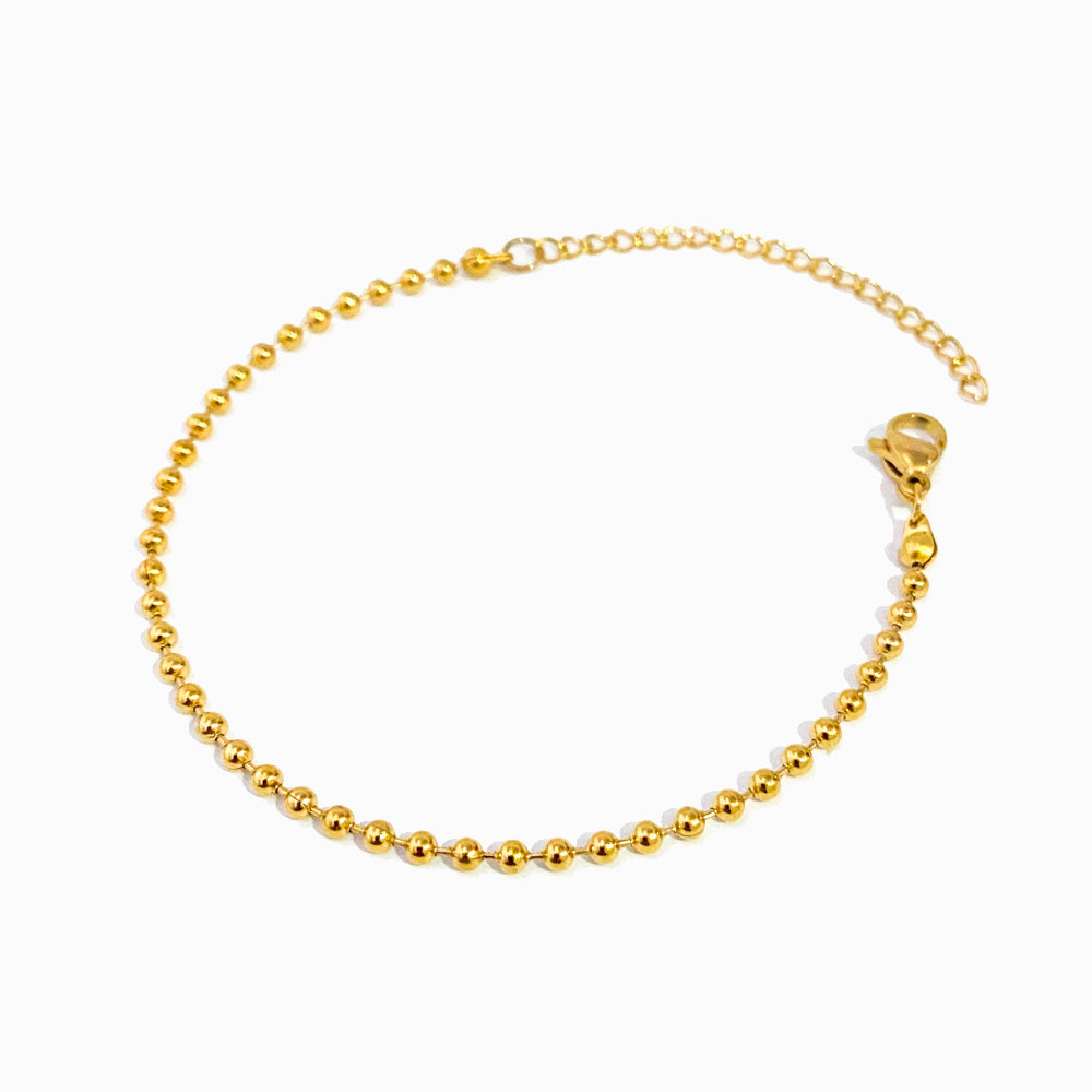 Pulseira com Bolinhas 2mm em Aço Inoxidável