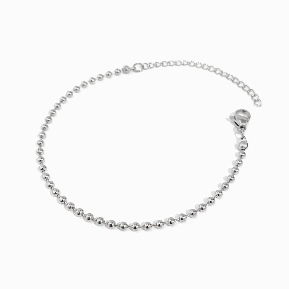 Pulseira com Bolinhas 2mm em Aço Inoxidável
