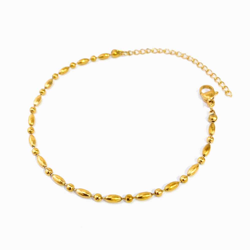 Pulseira com Bolinhas em Aço Inoxidável