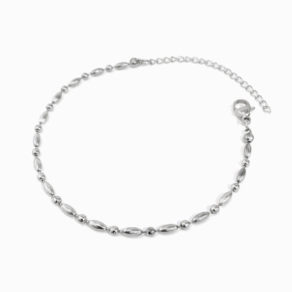 Pulseira com Bolinhas em Aço Inoxidável