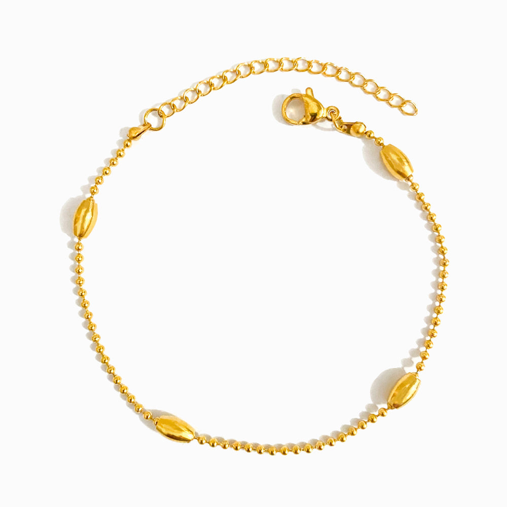 Pulseira com Bolinhas em Aço Inoxidável