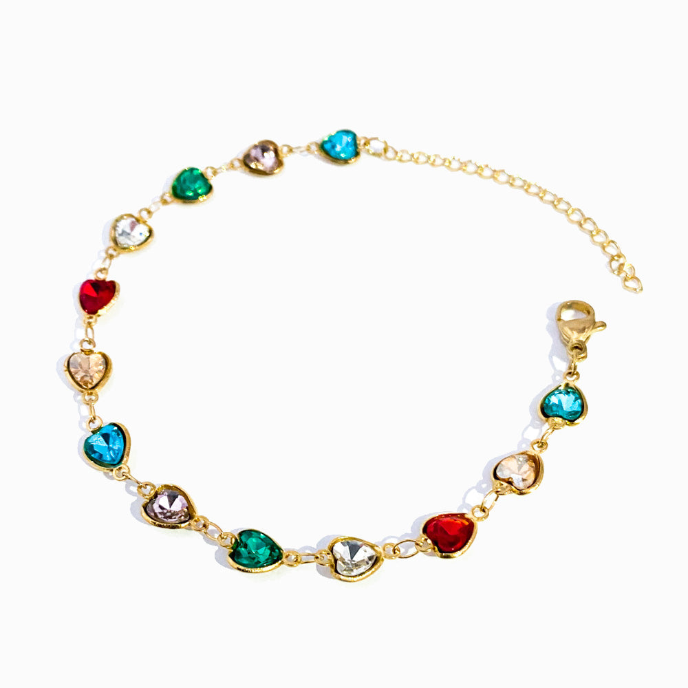 Pulseira Corações em Aço Inoxidável