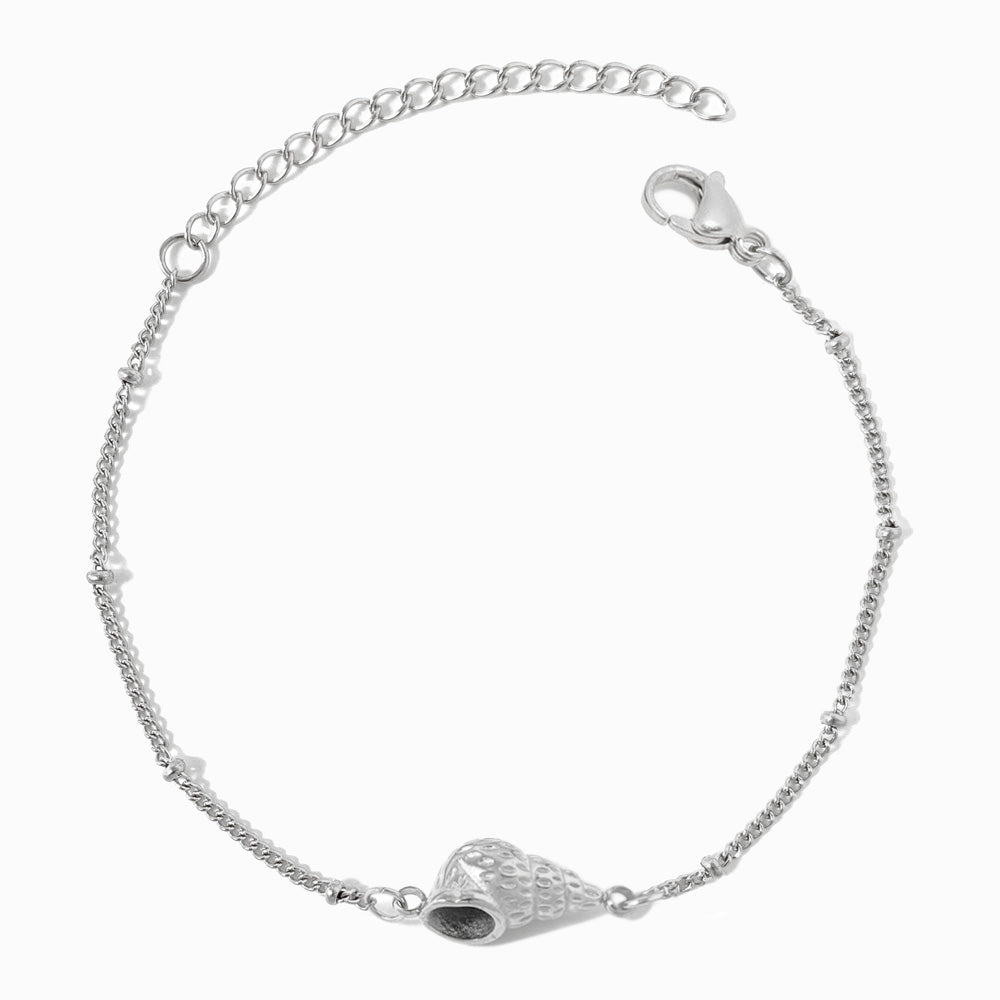Pulseira com Búzio em Aço Inoxidável