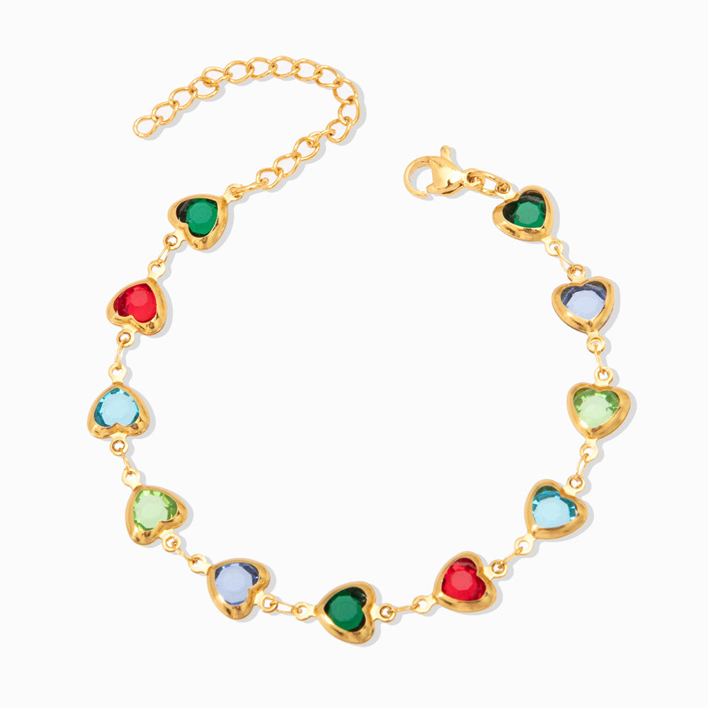Pulseira Corações em Aço Inoxidável