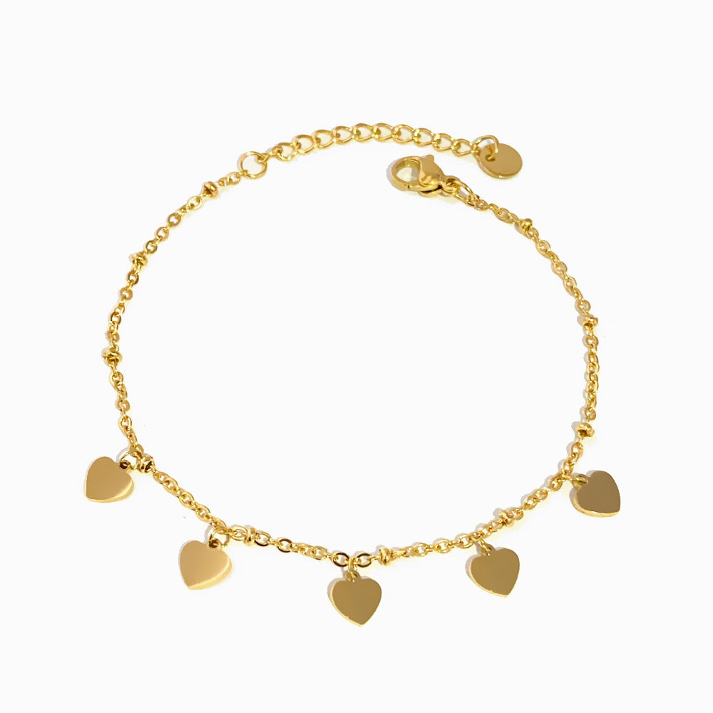 Pulseira Corações em Aço Inoxidável