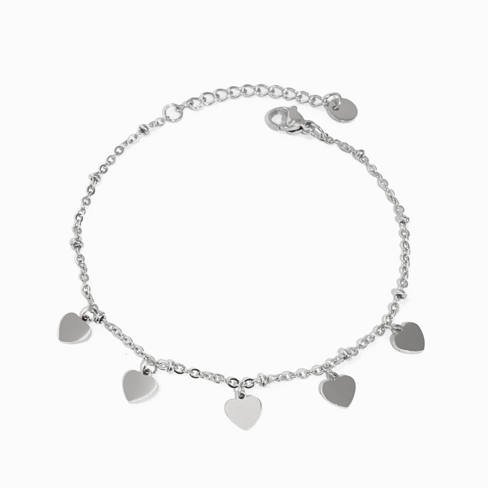 Pulseira Corações em Aço Inoxidável