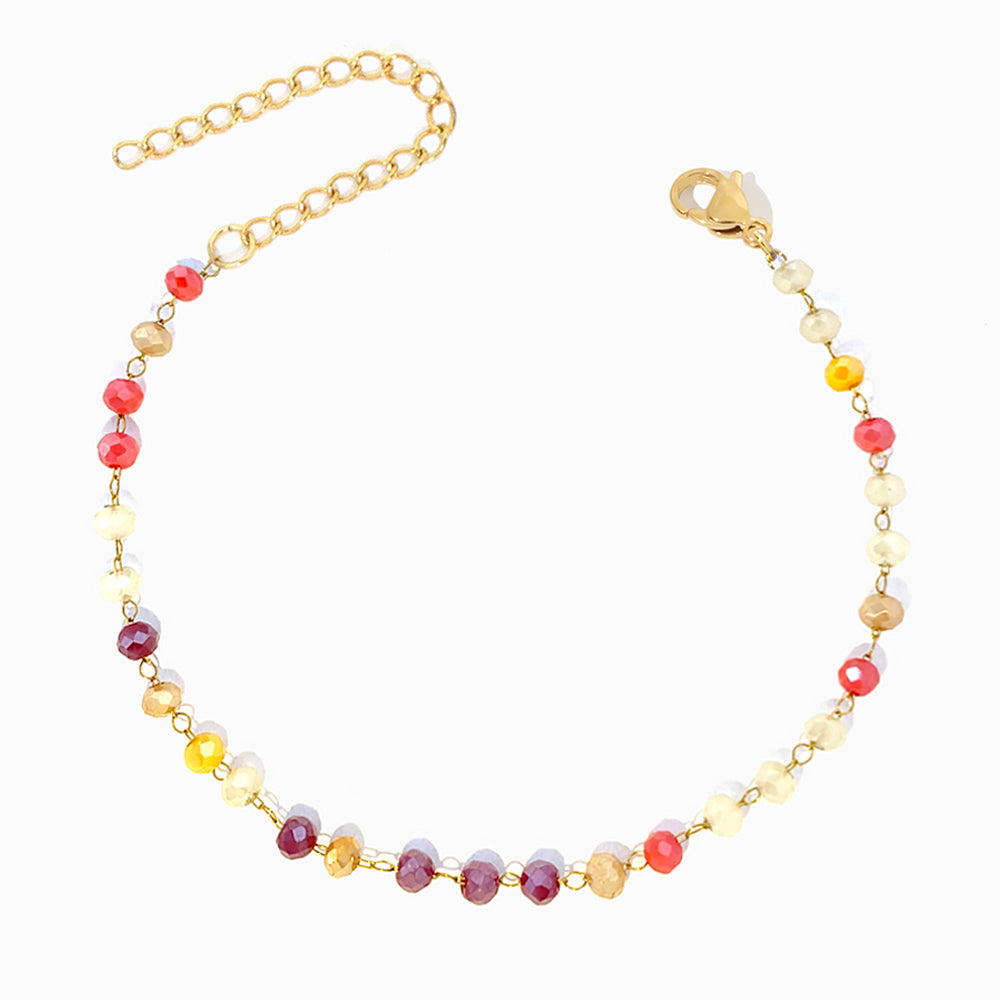 Pulseira com Cristal Mix em Aço Inoxidável
