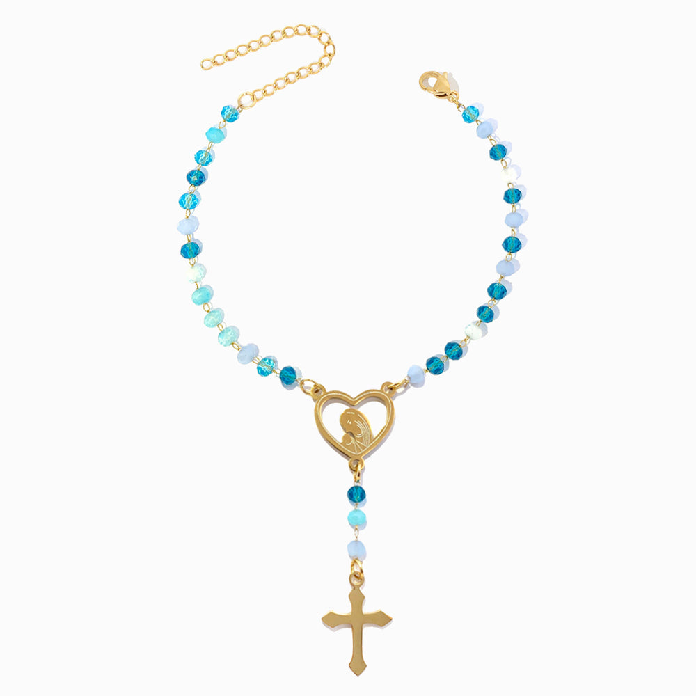 Pulseira Rosário em Aço Inoxidável